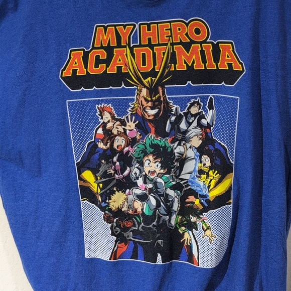 Funimation Blue 3x My Hero Academia Graphic Men's T-Shirt - Picture 3 of 4